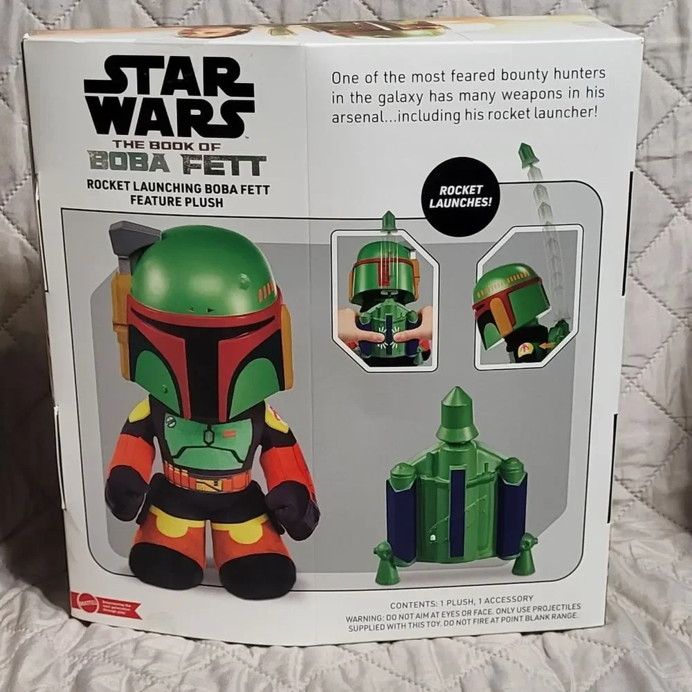 Star Wars NIP Boba Fett 12in Rocket Launching Soft Figure Plush Toy